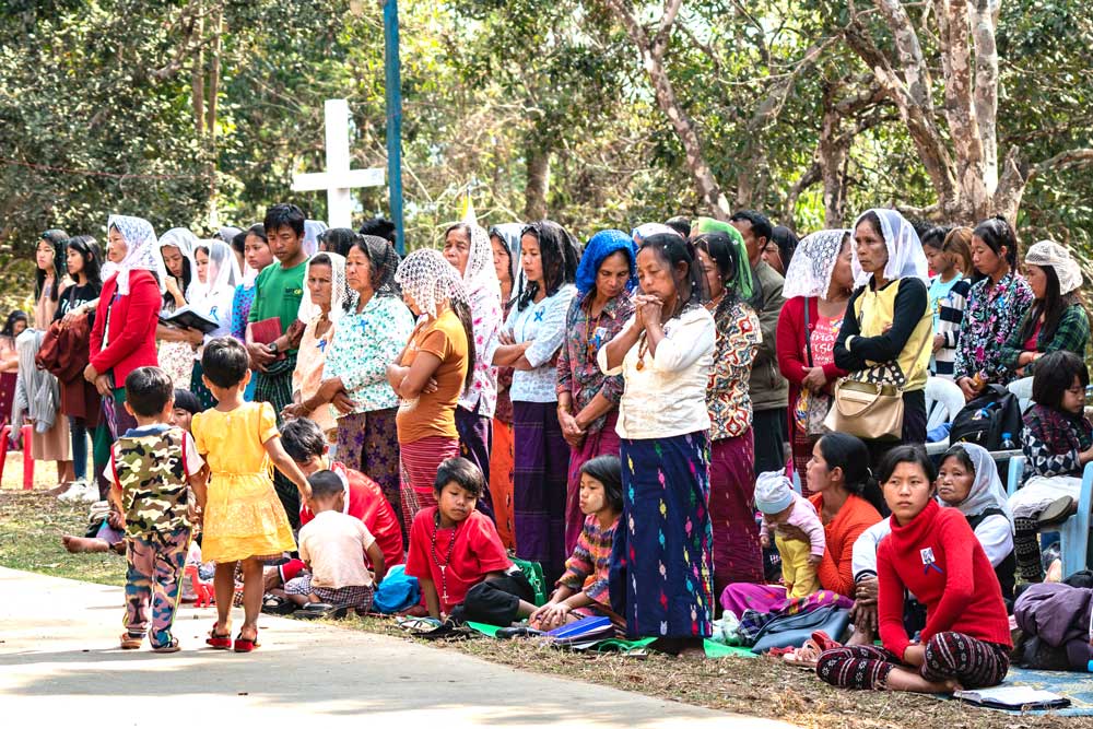 The predominantly Christian community protesting the Myitsone Dam. Photo: RFA