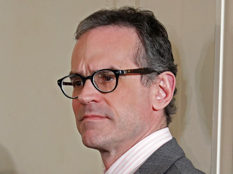 National Security Advisor Michael Anton waits in the White House in Washington, D.C., for the start of a news conference, Feb. 16, 2017.