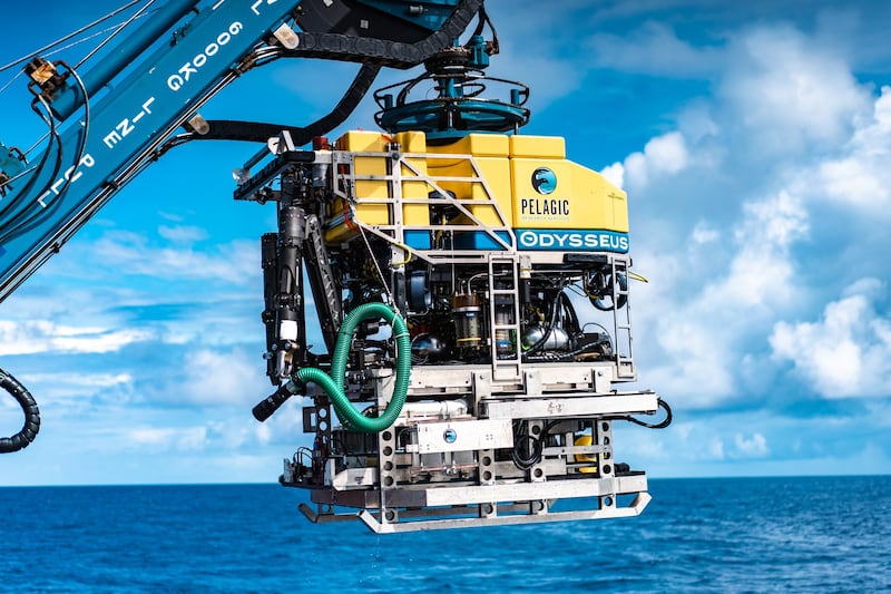 A Odysseus 6K remotely operated vehicle which can dive to depths of up to 6,000 meters for deep sea minerals exploration, pictured on Jan. 5, 2022. [Business Wire]