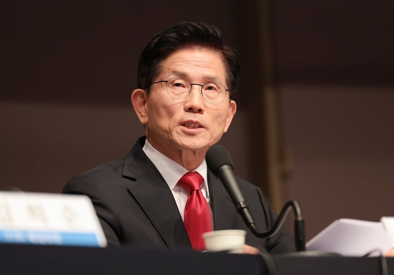 국민의힘 김문수 대선 후보가 8일 서울 중구 한국프레스센터에서 열린 관훈클럽 토론회에서 발언하고 있다.