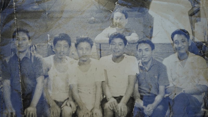 Sonam Wangchuk, second from right, and some of his colleagues in the Tibetan resistance are seen in this undated photo.