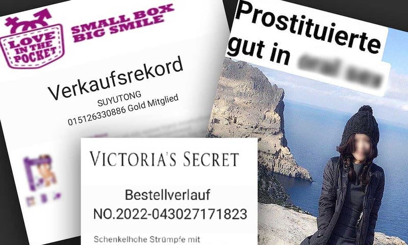 蘇雨桐說，她所面臨的騷擾包括篡改照片、假廣告和偽造的成人用品收據。 （圖源：蘇雨桐/RFA）