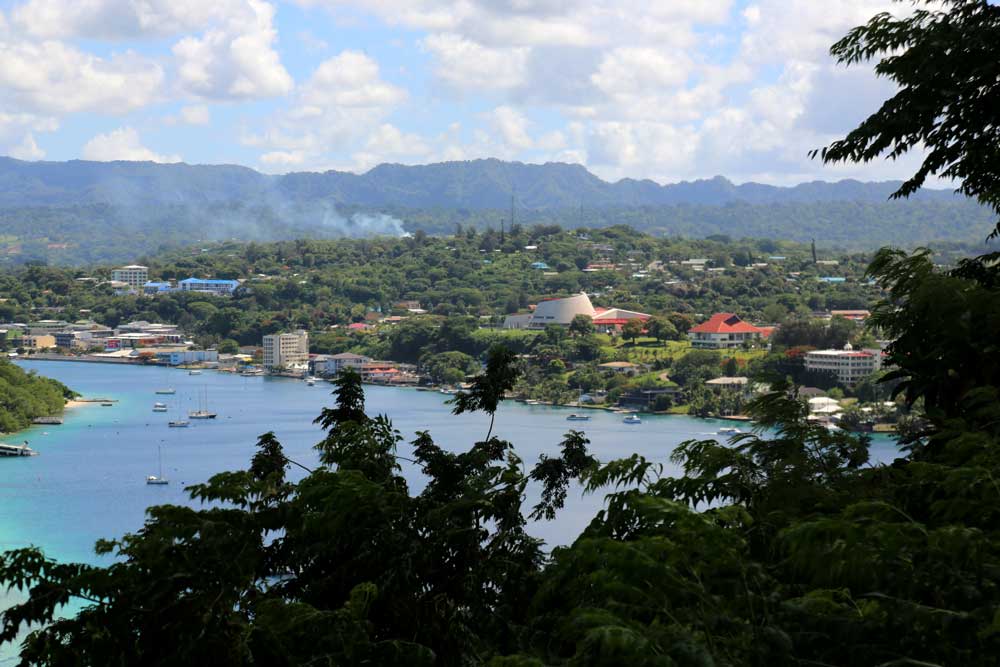 From the center of Port Vila township a large volcano-shaped building is always visible. This is the National Convention Center, another gift from the Chinese government that has yet to be repaid. The Chinese government has spent hundreds of millions of dollars in grants and loans for buildings and infrastructure in Vanuatu over the past decade. Photo: RFA